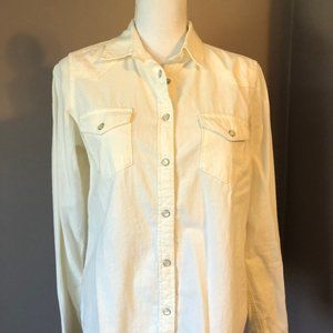Women's Small Gap White Button Up